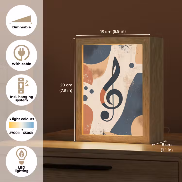 Sleutel - G - Abstract - Beige Light Box met kabel (Tafellamp) klein -USP_EN