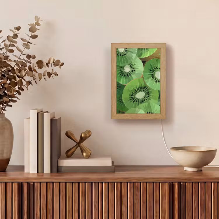 Kiwi - Groen - Pitten Light Box met kabel (Tafellamp) klein -sfeer2