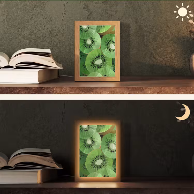 Kiwi - Groen - Pitten Light Box met kabel (Tafellamp) klein -sfeer3
