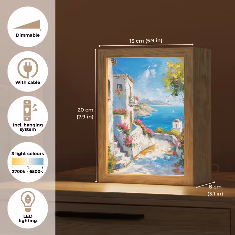 Landschap - Bloemen - Natuur - Zomer Light Box met kabel (Tafellamp) klein -USP_EN