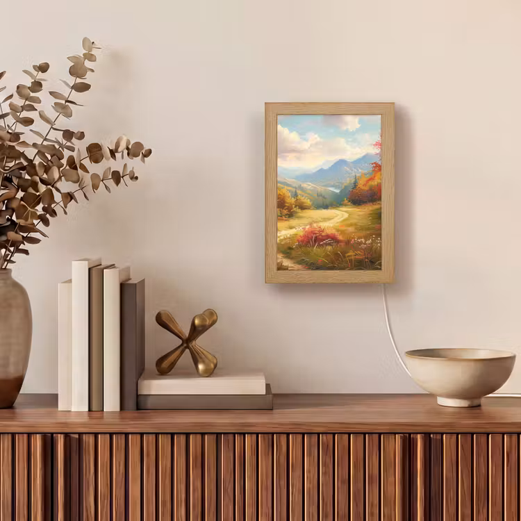 Landschap - Illustratie - Natuur Light Box met kabel (Tafellamp) klein -sfeer2