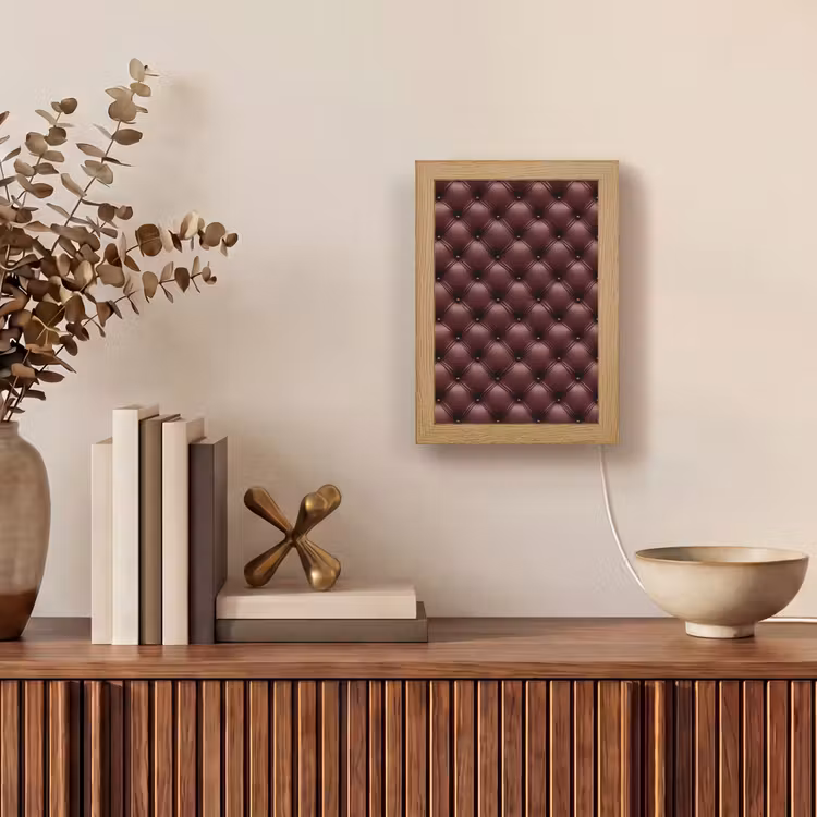 Leer - Patroon - Bordeaux Light Box met kabel (Tafellamp) klein 925 -sfeer2