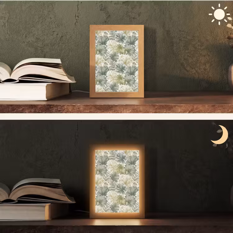 Bladeren - Botanisch - Groen Light Box met kabel (Tafellamp) klein 925 -sfeer3