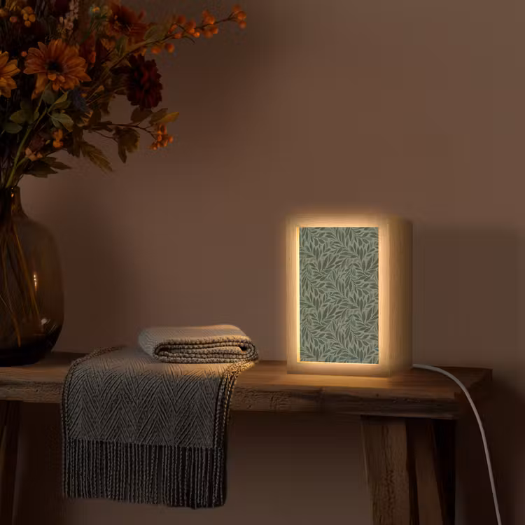 Bladeren - Organisch - Groen Light Box met kabel (Tafellamp) klein 925 -sfeer4