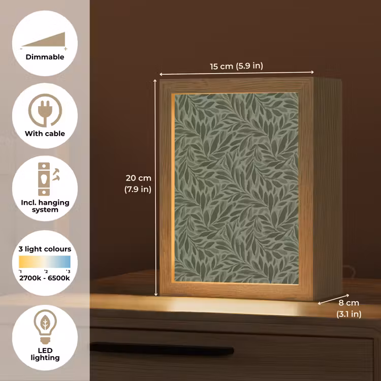 Bladeren - Organisch - Groen Light Box met kabel (Tafellamp) klein 925 -USP_EN