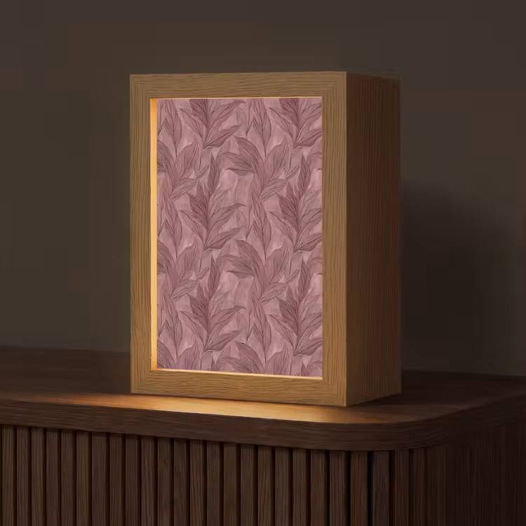 Bladeren - Patroon - Paars Light Box met kabel (Tafellamp) klein 925 -z3d_website
