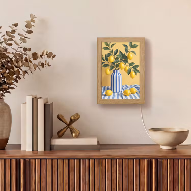 Table Lamp - Lemon - Still Life - Modern - Citroen - Stilleven - Modern Light Box met kabel (Tafellamp) klein