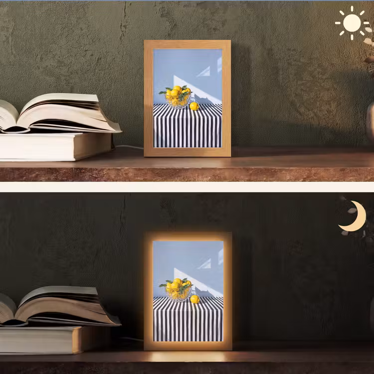Table Lamp - Lemons - Fruit - Yellow - Citroenen - Fruit - Geel Light Box met kabel (Tafellamp) klein