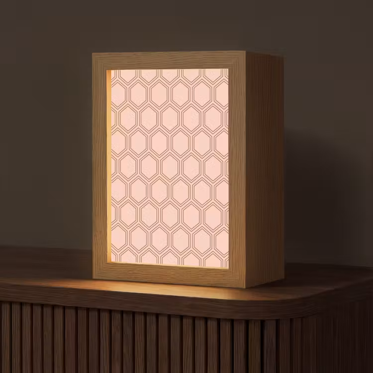 Lichtroze - Patroon - Symmetrisch Light Box met kabel (Tafellamp) klein 925 -z3d_website