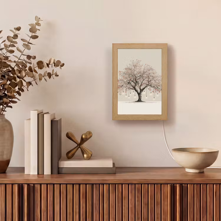 Lichtboom - Winter - Kerst - Meerkleurig Light Box met kabel (Tafellamp) klein -sfeer2