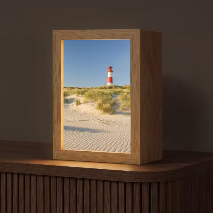 Vuurtoren - Strand - Landschap - Duinen Light Box met kabel (Tafellamp) klein -z3d_website