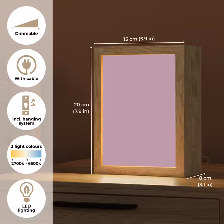 Lilac - Paars - Mauve Light Box met kabel (Tafellamp) klein 925 -USP_EN