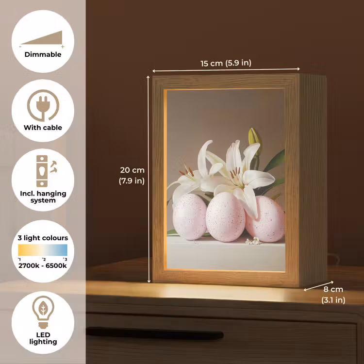 Lelies - Eieren - Pasen Light Box met kabel (Tafellamp) klein -USP_EN