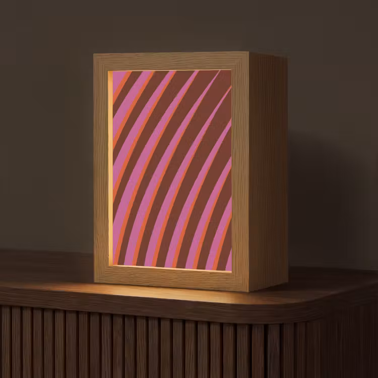 Lijnen - Rood - Beweging Light Box met kabel (Tafellamp) klein -z3d_website