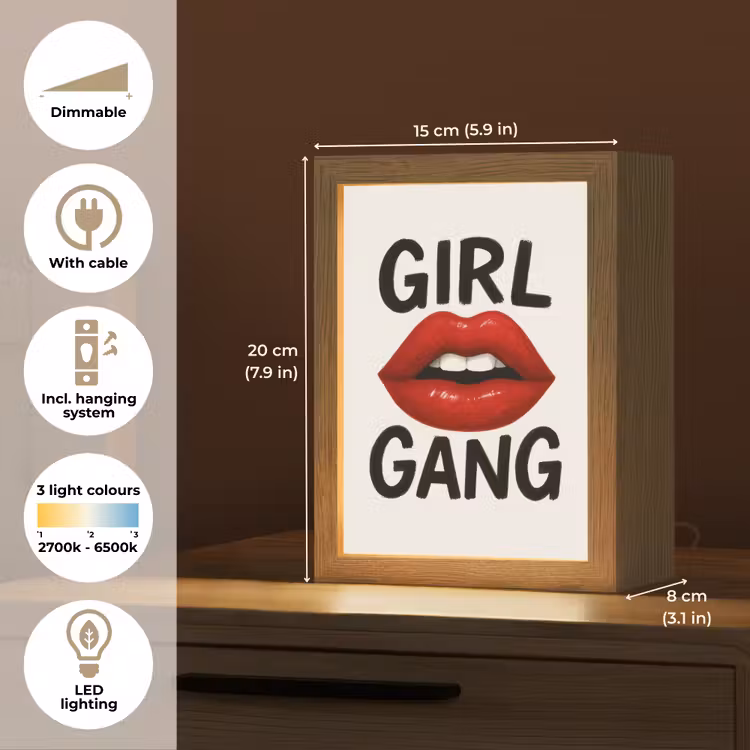Lip - Girl - Rood - Letters Light Box met kabel (Tafellamp) klein -USP_EN