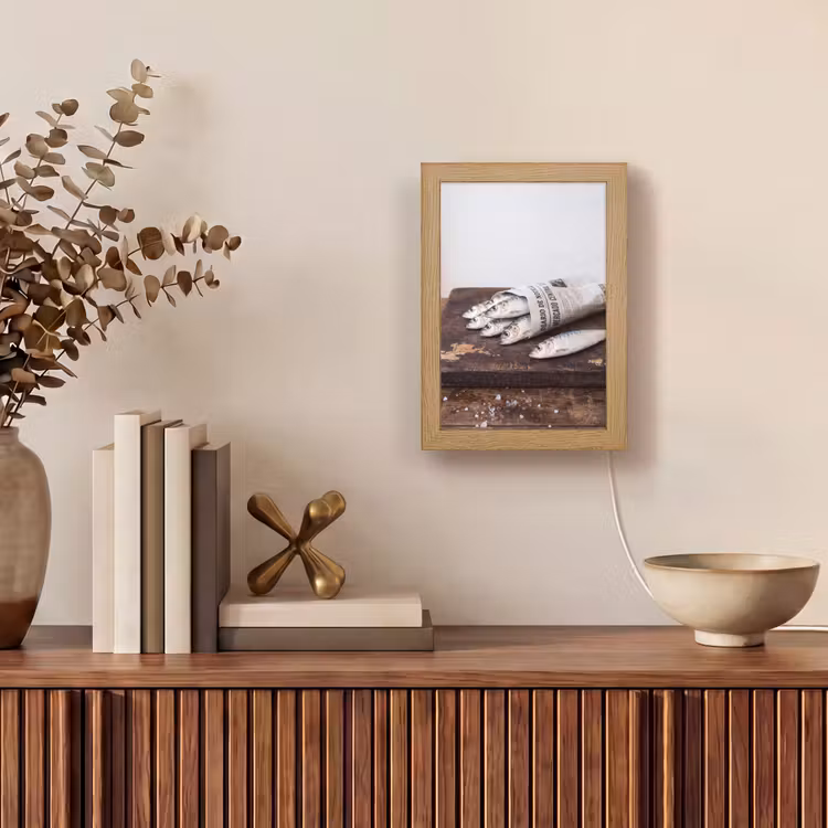 Table Lamp - Little Sardine - newspaper - cutting board - Sardientje - krant - snijplank Light Box met kabel (Tafellamp) klein