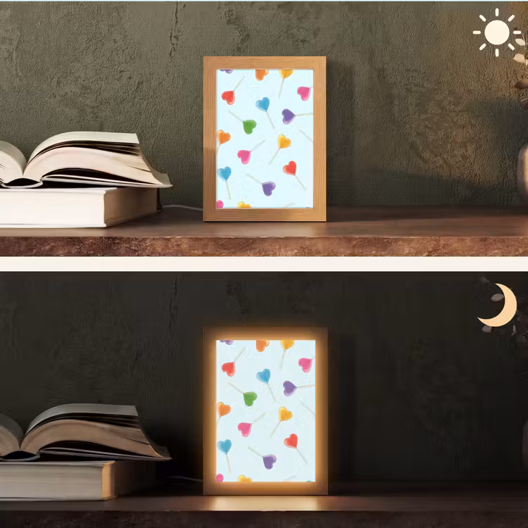 Lolly - Regenboog - Snoep Light Box met kabel (Tafellamp) klein -sfeer3