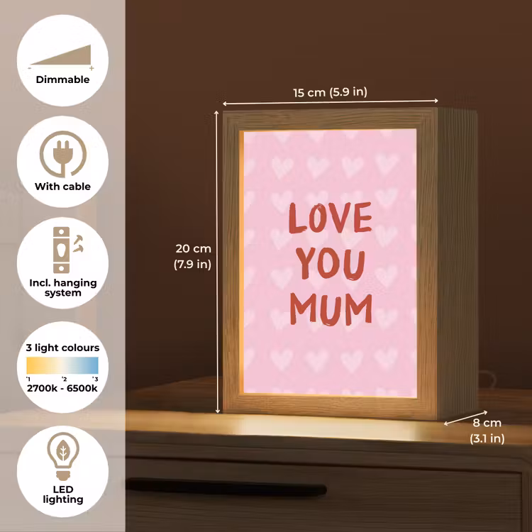 Love - Quote - Moeder - Rood Light Box met kabel (Tafellamp) klein -USP_EN