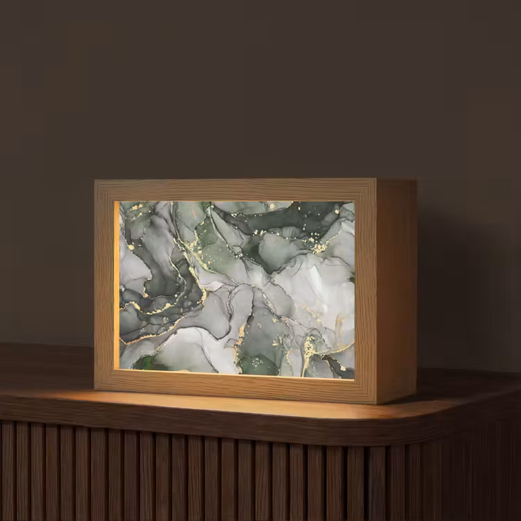 Luxe - Marmer - Groen Light Box met kabel (Tafellamp) klein -z3d_website