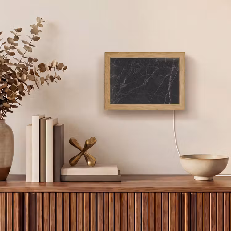 Marmer - Zwart Light Box met kabel (Tafellamp) klein -sfeer2