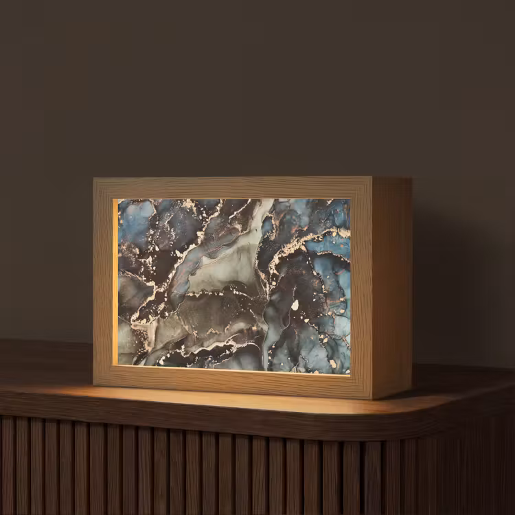 Marmer - Goud - Groen Light Box met kabel (Tafellamp) klein -z3d_website