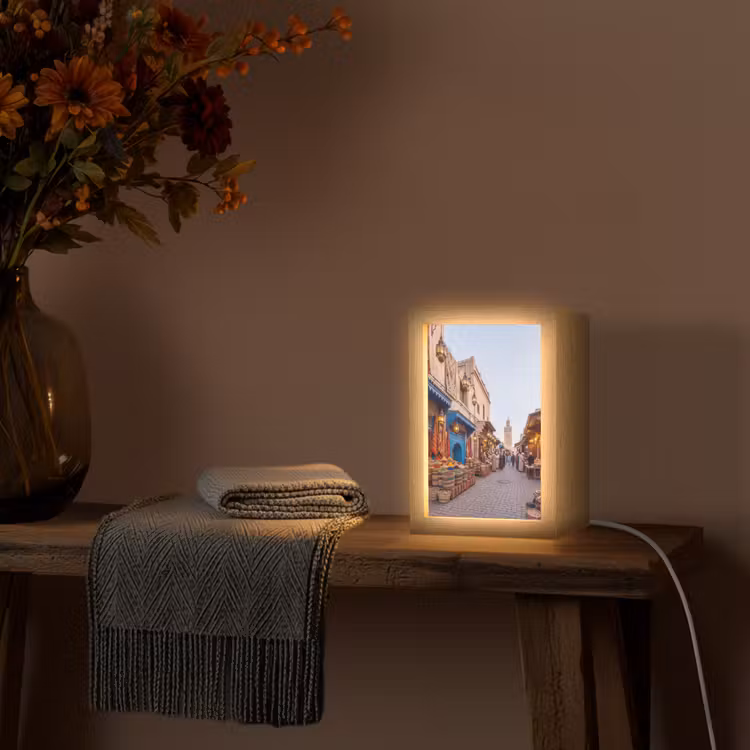 Table Lamp - Market - Oriental - Colorful - Markt - Oosters - Kleurrijk Light Box met kabel (Tafellamp) klein