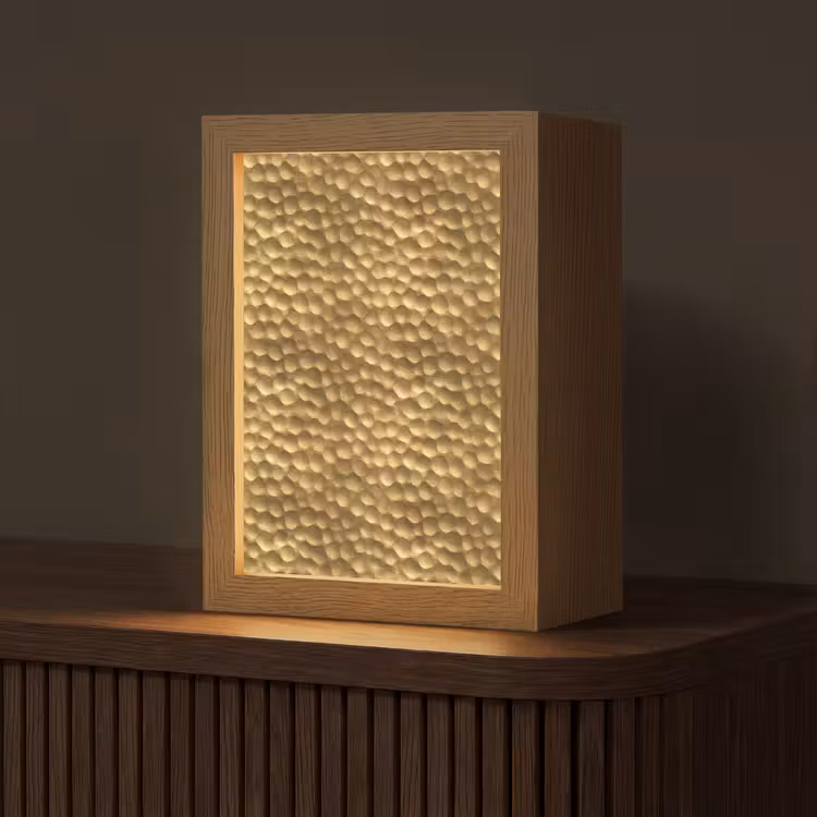Metaal - Dynamisch - Goud Light Box met kabel (Tafellamp) klein 925 -z3d_website