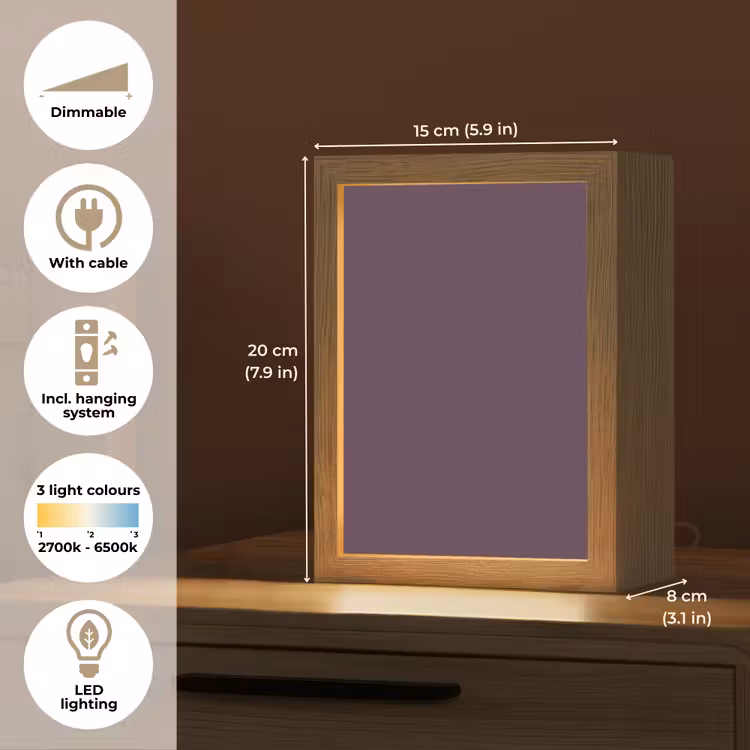 Midnight - Plum - Paars Light Box met kabel (Tafellamp) klein 925 -USP_EN
