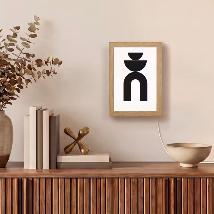 Table Lamp - Minimalist - Art - White - Minimalistisch - Kunst - Wit Light Box met kabel (Tafellamp) klein