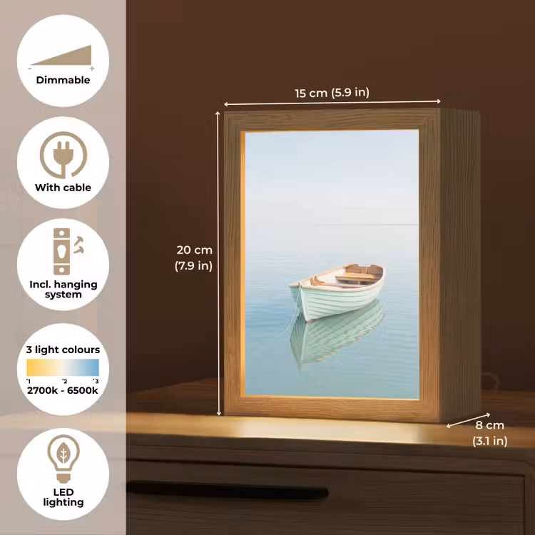 Minimalistisch - Boot - Zee Light Box met kabel (Tafellamp) klein -USP_EN