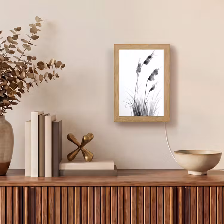 Minimalistisch - Stelen - Wit Light Box met kabel (Tafellamp) klein -sfeer2