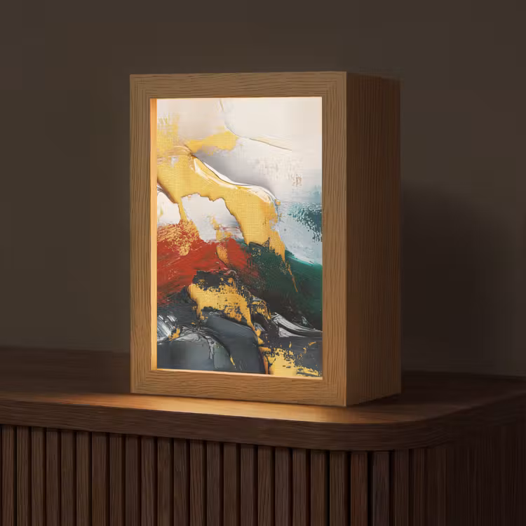 Modern - Kerst - Abstract - Goud Light Box met kabel (Tafellamp) klein -z3d_website