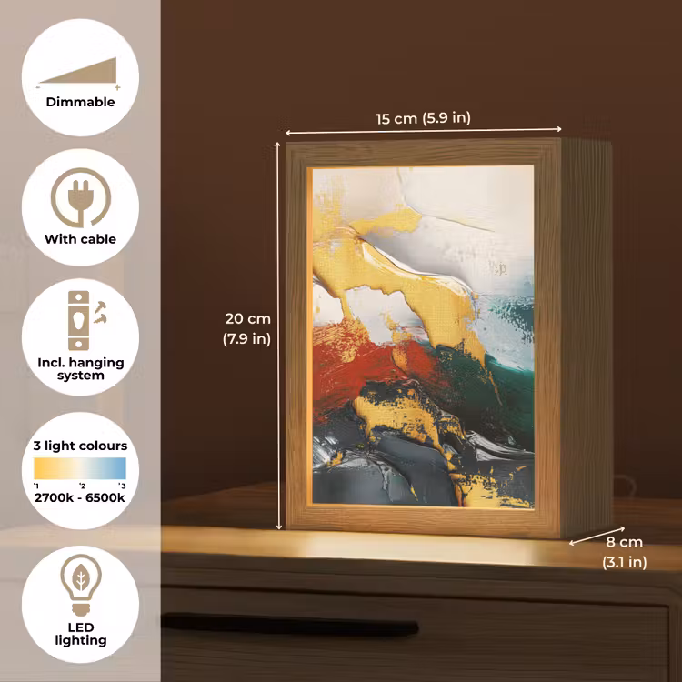 Modern - Kerst - Abstract - Goud Light Box met kabel (Tafellamp) klein -USP_EN