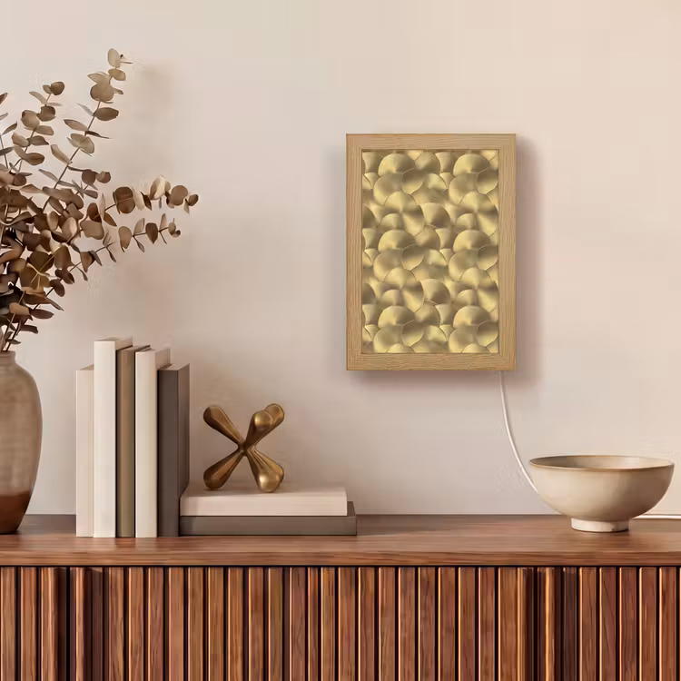 Modern - Cirkel - Goud Light Box met kabel (Tafellamp) klein 925 -sfeer2