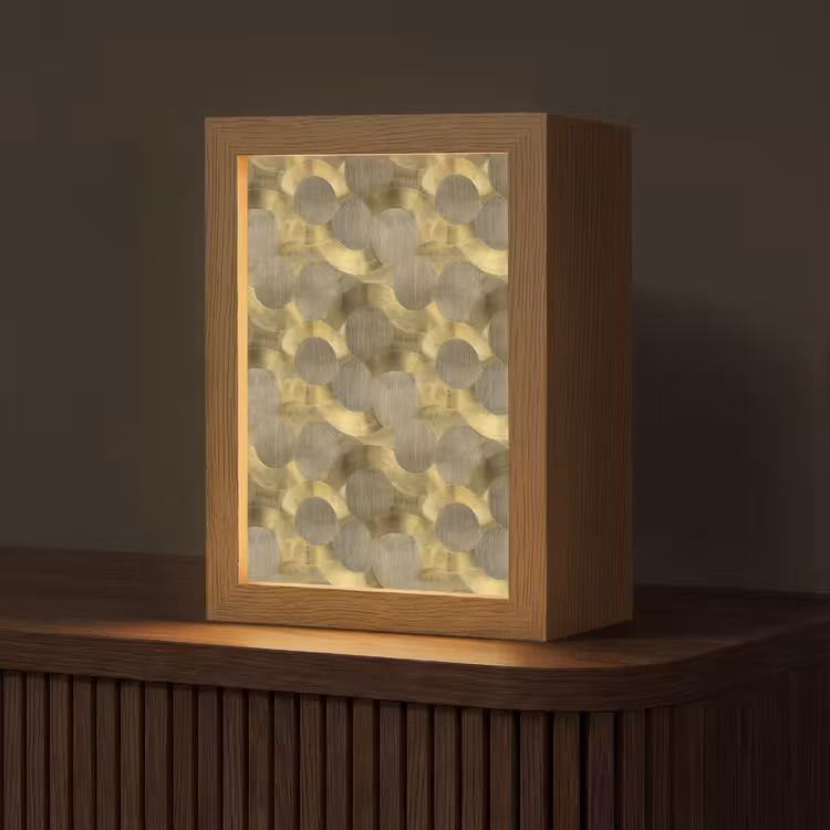 Modern - Geometrisch - Goud Light Box met kabel (Tafellamp) klein 925 -z3d_website