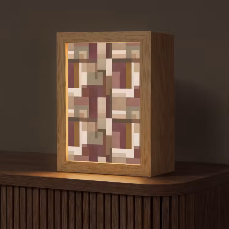 Modern - Geometrie - Kleurrijk Light Box met kabel (Tafellamp) klein 925 -z3d_website