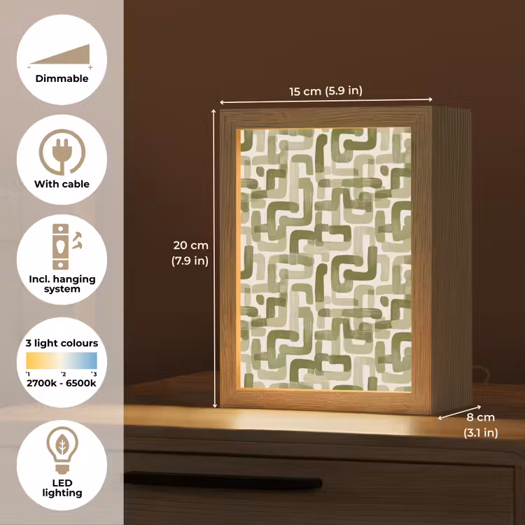 Modern - Grafisch - Groen Light Box met kabel (Tafellamp) klein 925 -USP_EN