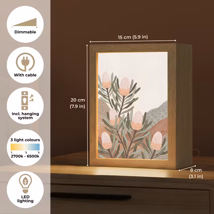 Modern - Heuvels - Terracotta Light Box met kabel (Tafellamp) klein -USP_EN