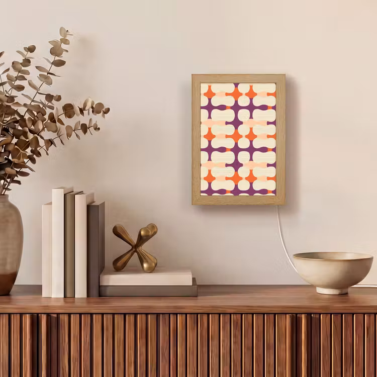 Modern - Patroon - Kleurrijk Light Box met kabel (Tafellamp) klein 925 -sfeer2