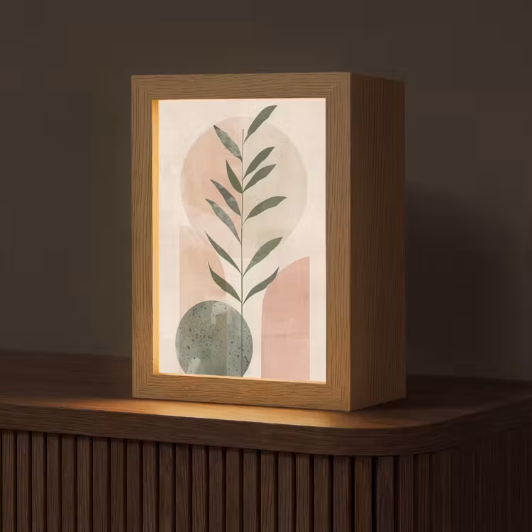 Modern - Roze - Groen - Natuur - Aesthetic Light Box met kabel (Tafellamp) klein -z3d_website