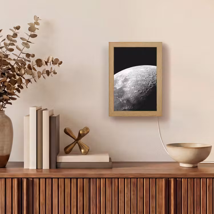 Table Lamp - Moon - Craters - Space - Maan - Kraters - Ruimte Light Box met kabel (Tafellamp) klein