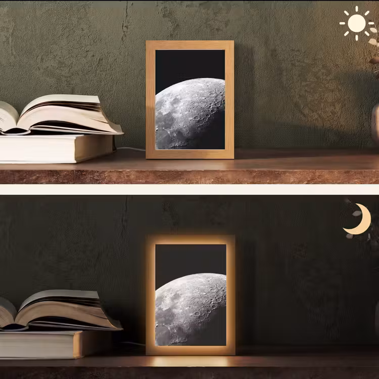Table Lamp - Moon - Craters - Space - Maan - Kraters - Ruimte Light Box met kabel (Tafellamp) klein