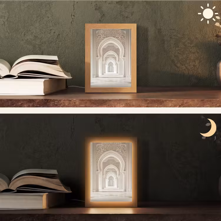 Moskee - Architectuur - Ramadan - Islamitische Light Box met kabel (Tafellamp) klein -sfeer3