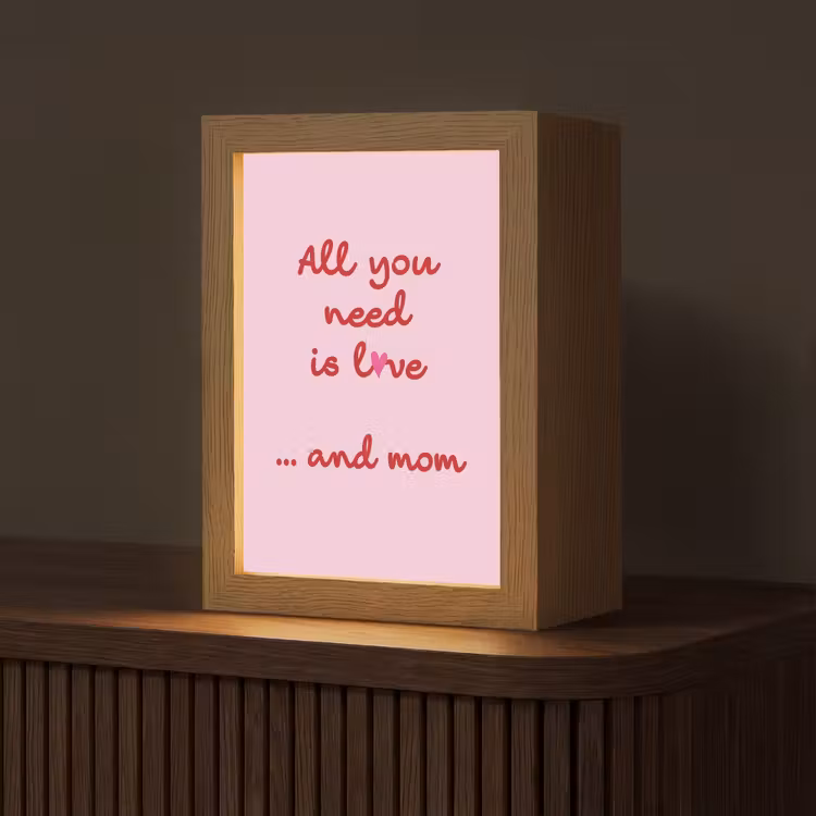 Moeder - Love - Tekst - Rood Light Box met kabel (Tafellamp) klein -z3d_website
