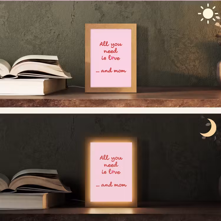 Moeder - Love - Tekst - Rood Light Box met kabel (Tafellamp) klein -sfeer3