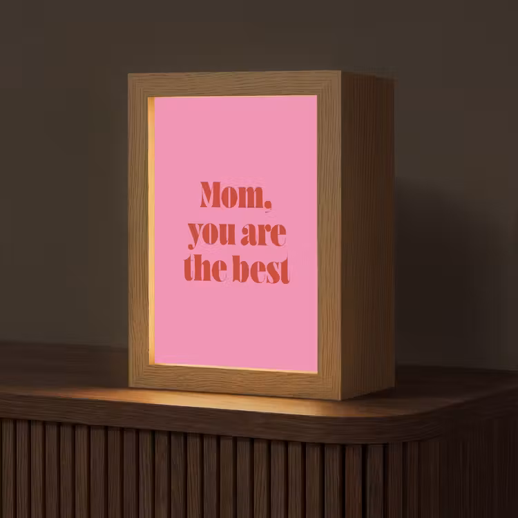 Moeder - Boodschap -Roze Light Box met kabel (Tafellamp) klein -z3d_website