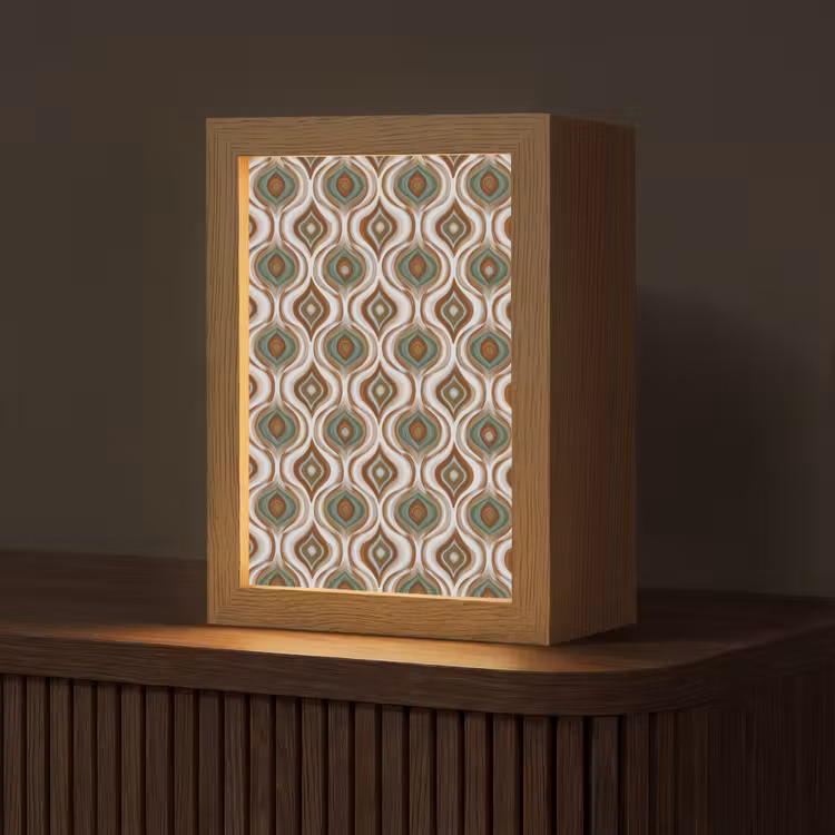 Motief - Patroon - Kleurrijk Light Box met kabel (Tafellamp) klein 925 -z3d_website