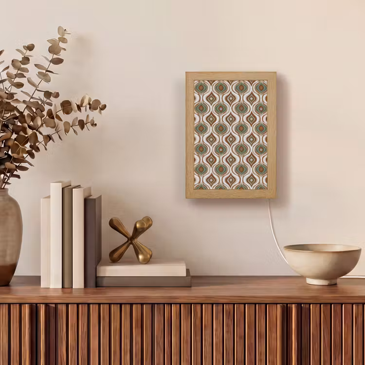Motief - Patroon - Kleurrijk Light Box met kabel (Tafellamp) klein 925 -sfeer2