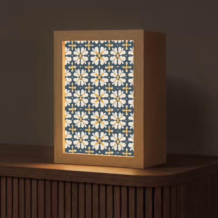 Motief - Tegel - Okergeel Light Box met kabel (Tafellamp) klein 925 -z3d_website