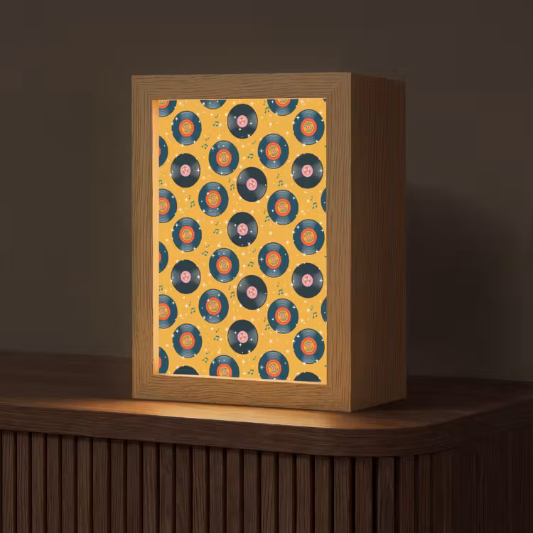 Muziek - Patroon - Geel Light Box met kabel (Tafellamp) klein 925 -z3d_website